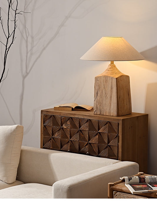 Minimalist wood table lamp